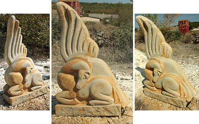 “Pegasus”, 2012, sandstone, 180x115x40 cm, Busha, Ukraine.
