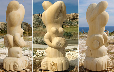“Birth of Aphrodite”, 2017, limestone, 260x95x95 cm, Ayia Napa, Cyprus.