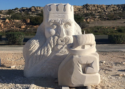 “Poseidon”, 2017, limestone, 200x200x120 cm, Ayia Napa, Cyprus, with other author.